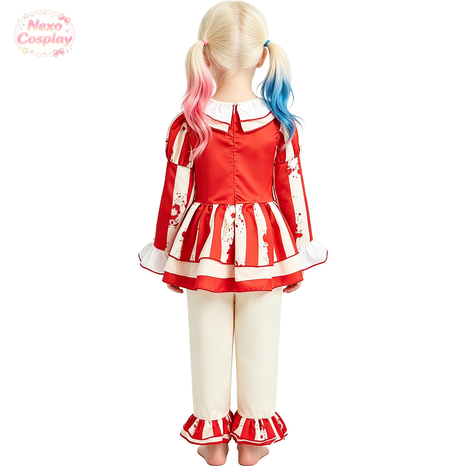 Kids Red White Striped Horror  - Anime Cosplay Kid ulasan dan harga
