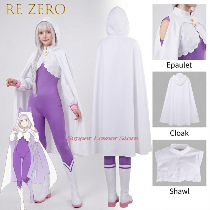 Re Zero  Emilia Cosplay Costum - Anime Cosplay Events 2026 ulasan dan harga