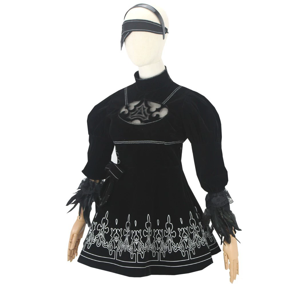 8PCS anime 2B Cosplay Costume  - Anime Cosplay Eyes ulasan dan harga