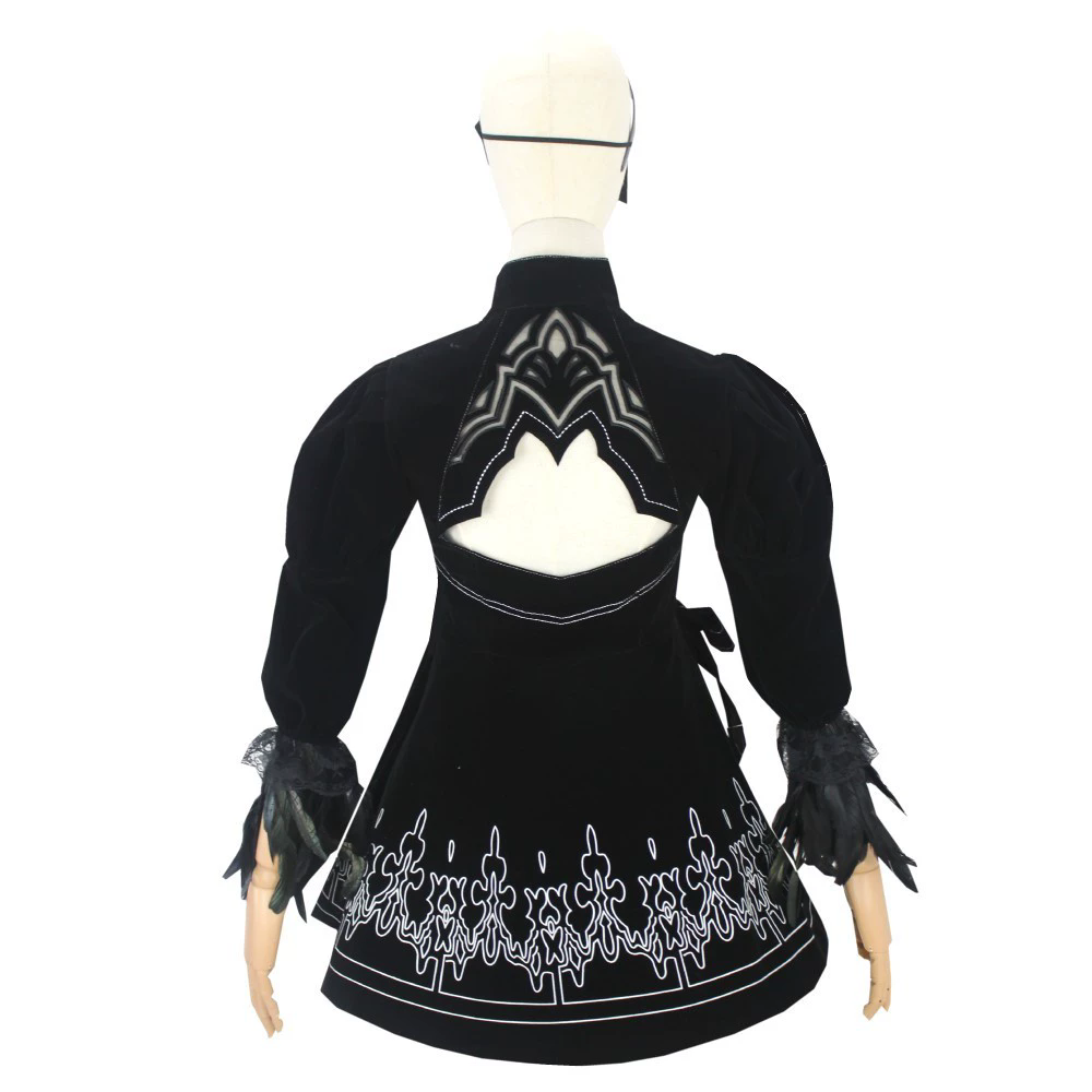 8PCS anime 2B Cosplay Costume  - Anime Cosplay Eyes ulasan dan harga